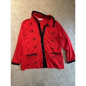 Cathy Daniels Women's Button Top Blouse Shirt Medium Granny Core Floral VTG